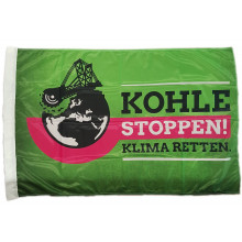Tragefahne „Kohle stoppen! Klima retten.“