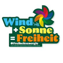 Sticker "Wind + Sonne gleich Freiheit" (Bayern)
