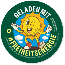 Sticker "Geladen mit Freiheitsenergie" für E-Autos (Bayern)