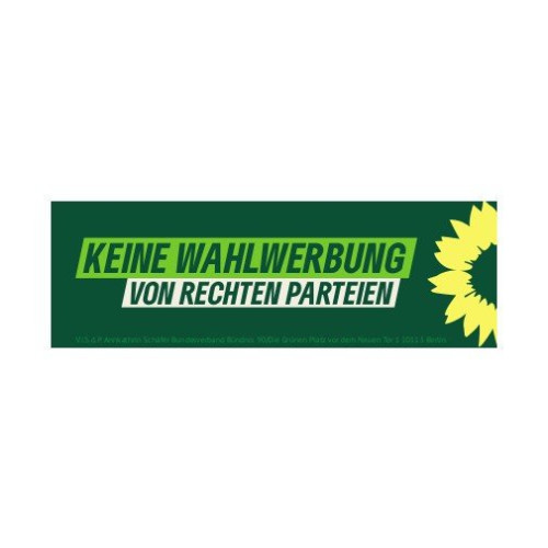 Aufkleber Keine Wahlwerbung von rechten Parteien