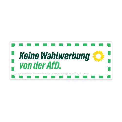 Aufkleber Keine Wahlwerbung von der AFD