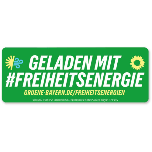 Sticker "Geladen mit Freiheitsenergie" für E-Bikes (Bayern)