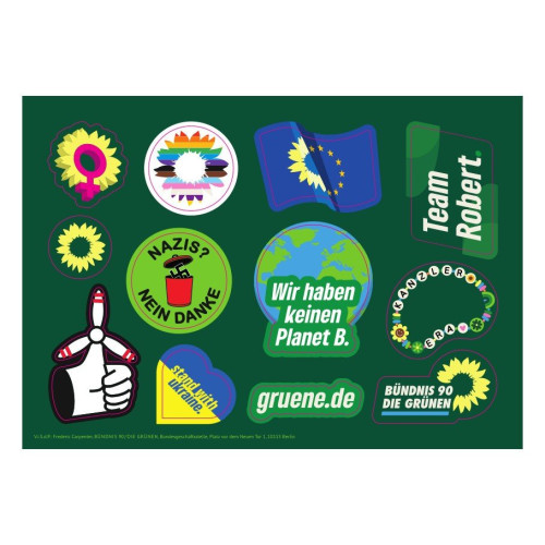 Stickerbogen für den Bundestags-Wahlkampf